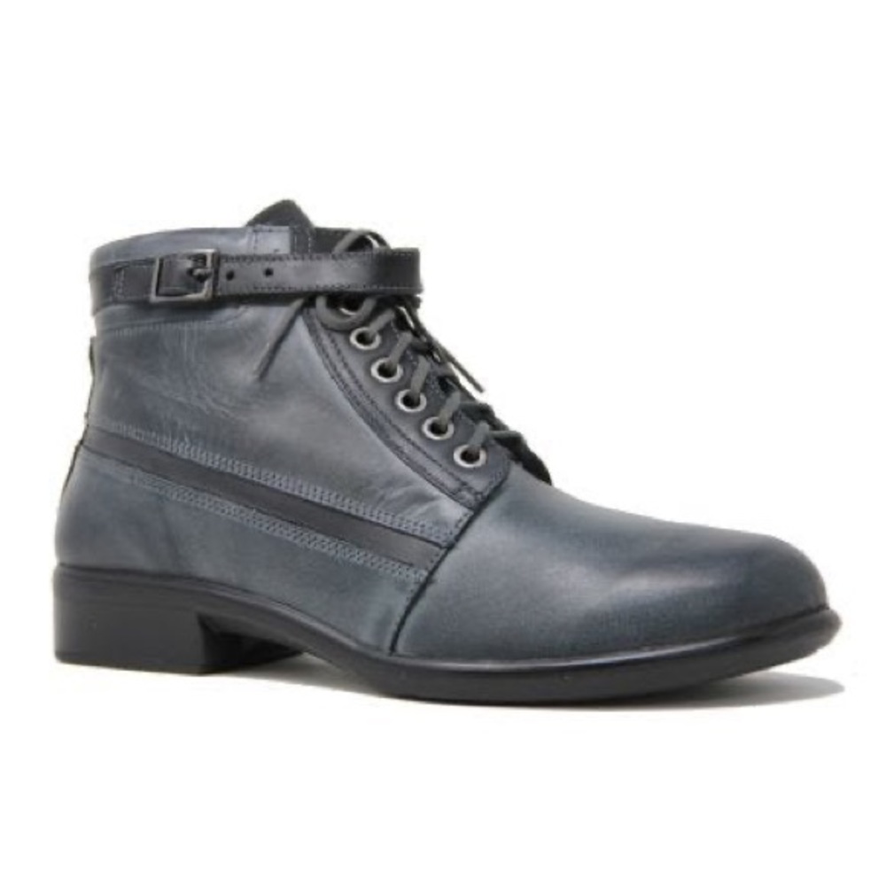 Naot blue gray leather Kona lace up ankle boots size 10